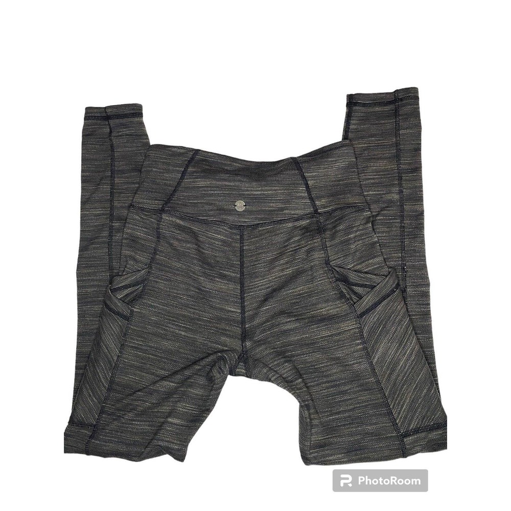Prana Capris Womens Gray Black Athletic Compression Yoga Small Pockets